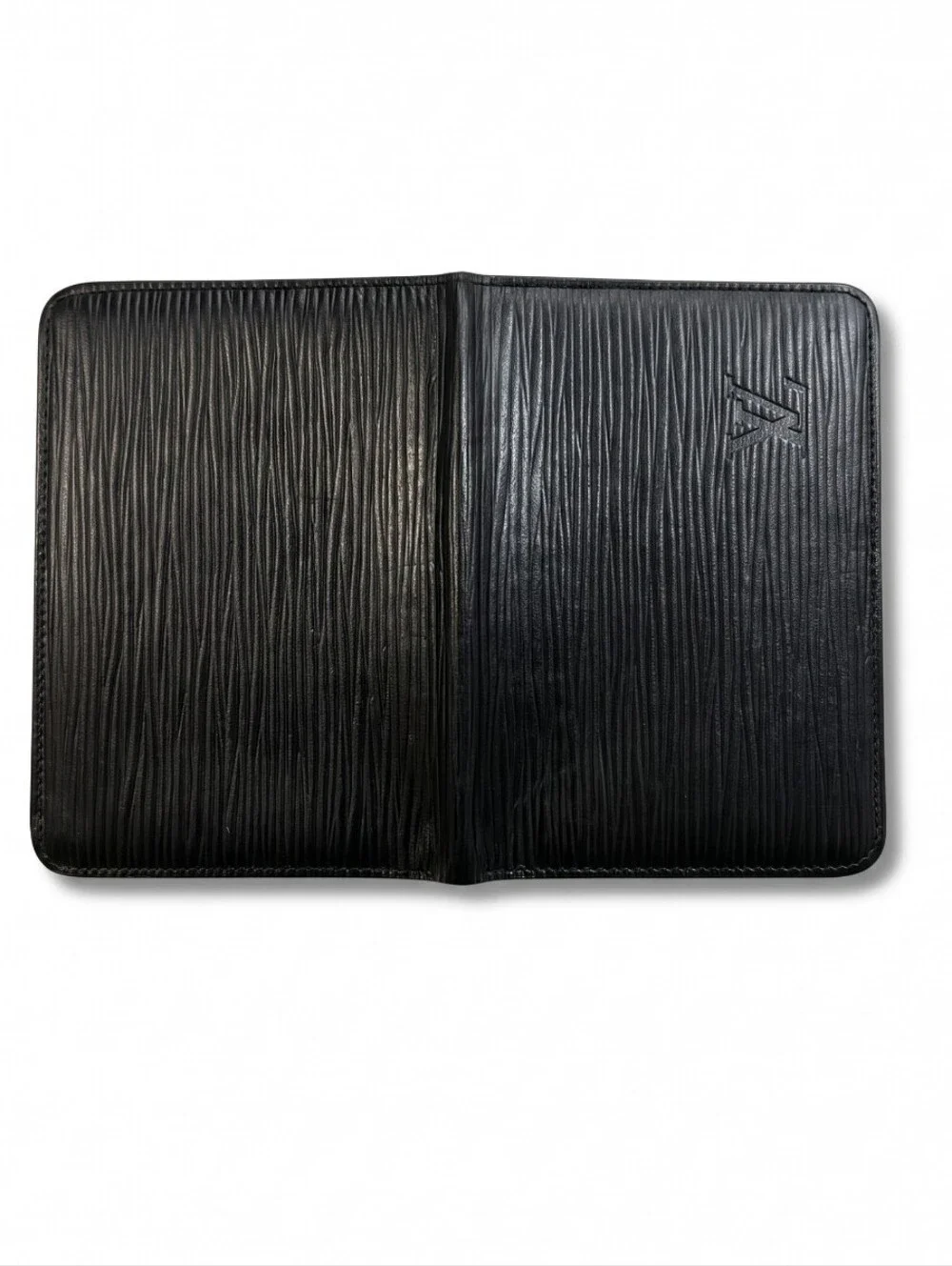 Vintage Louis Vuitton Epi Bi Fold Black Leather ID Card Holder Malletier EUC